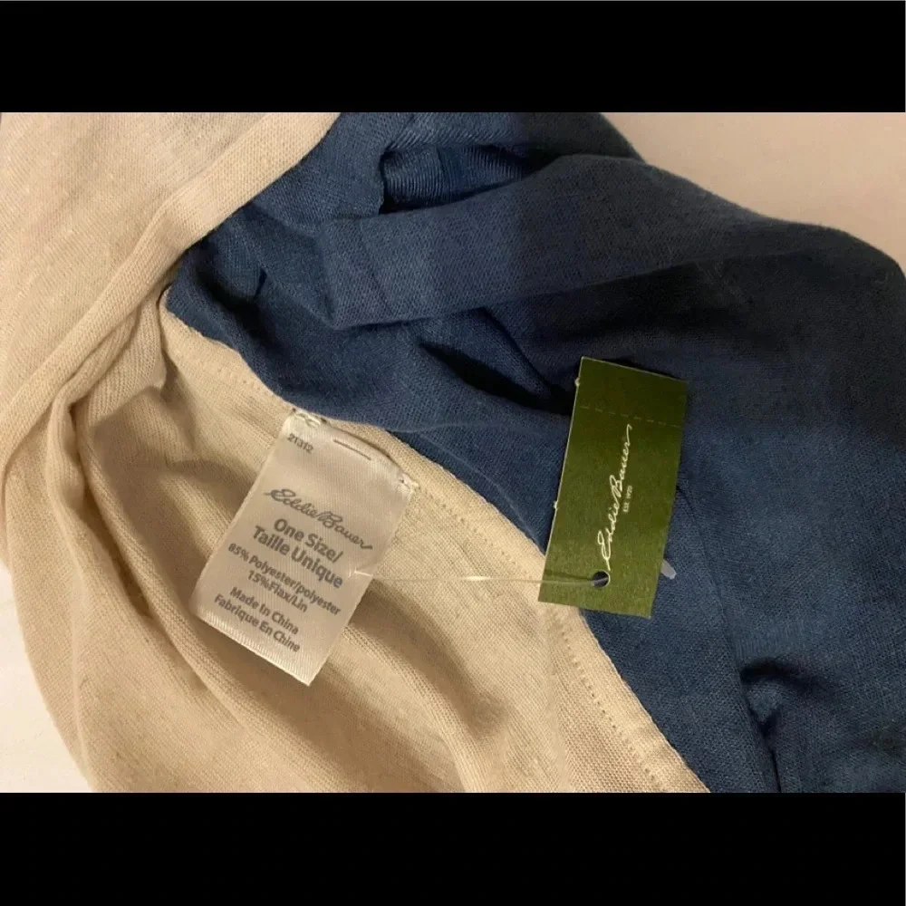 NWT Eddie Bauer Super Soft Polyester Flax Blend Infinity Scarf